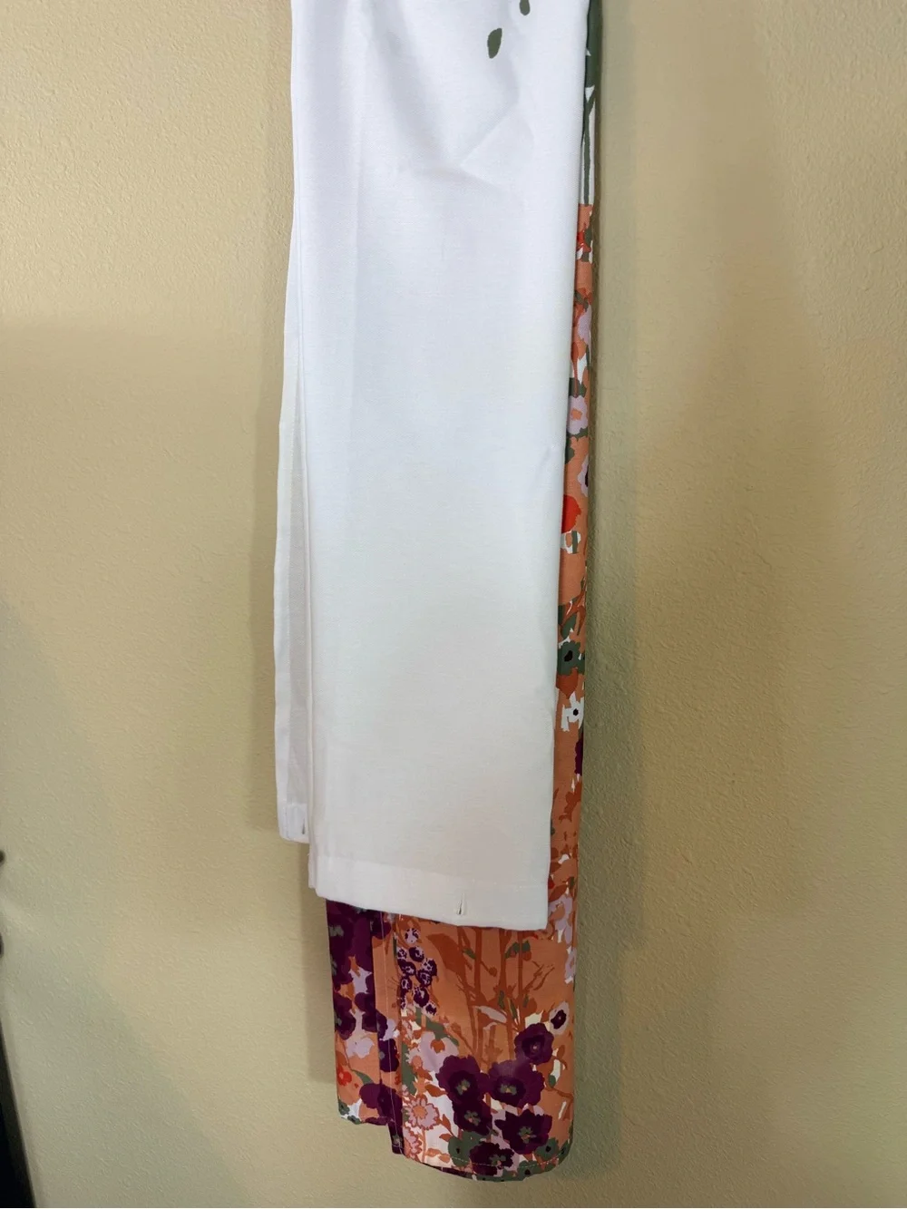 Opalhouse White and Orange Floral Shower Curtain Panel new without tags